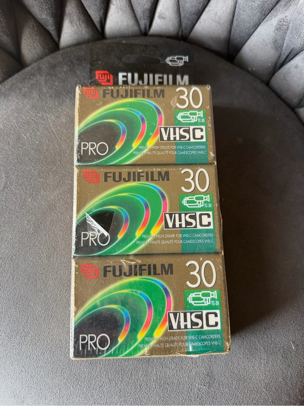 Fujifilm VHSC Pro 30-Minute Video Cassettes - Gold/Green/Black
